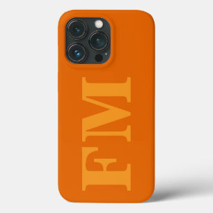 Minimal Bold Orange Yellow Monogram Initials iPhone 13 Pro Case