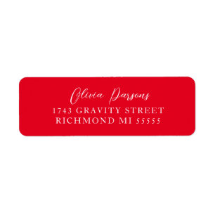 Minimal Bold Red Scripted Label
