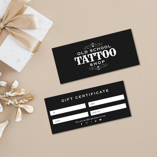 Minimal Bold Tattoo Artist Gift Certification  (Minimal Bold Tattoo Artist Gift Certification)