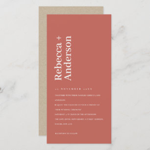 MINIMAL BOLD TOMATO RED TYPOGRAPHY WEDDING INVITE