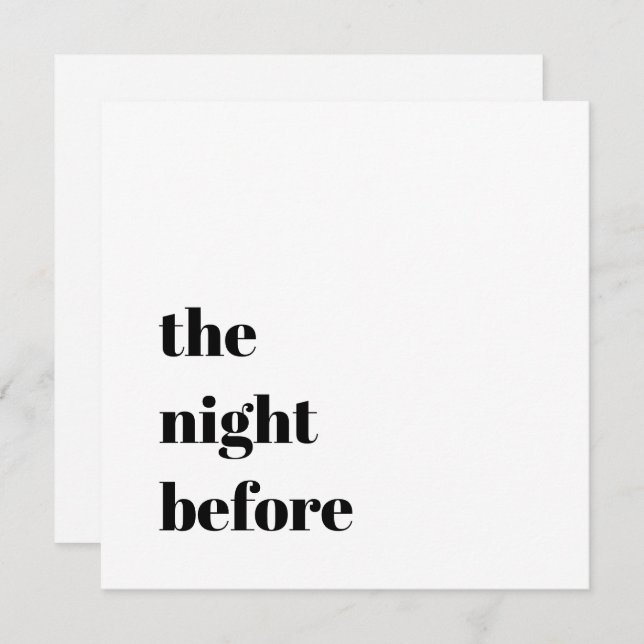 Minimal Bold Typography Wedding Dinner Rehearsal Invitation (Front/Back)