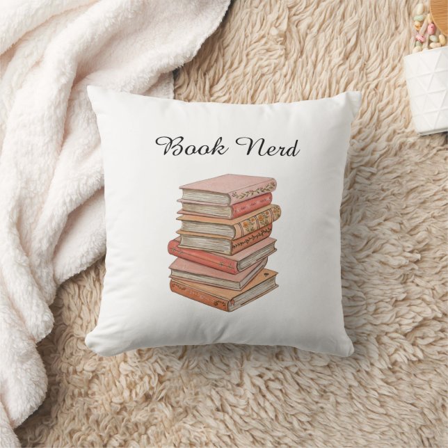 Minimal Book Lover Nerd Elegant Gift Aesthethic Cushion (Blanket)