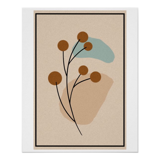 Minimal Botanical Abstract Nature Aesthetic Poster (Front)