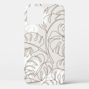 Minimal botanical art seamless pattern. Tropical m iPhone 12 Case