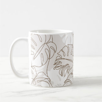 Minimal botanical art seamless pattern. Tropical m Coffee Mug