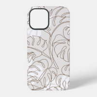 Minimal botanical art seamless pattern. Tropical m