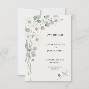 Minimal Botanical Berry Save The Date