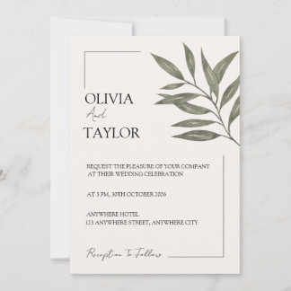 Minimal Botanical Elegance Invitation