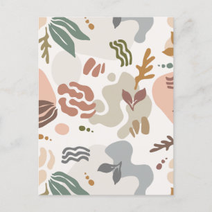 Minimal botanical floral  holiday postcard