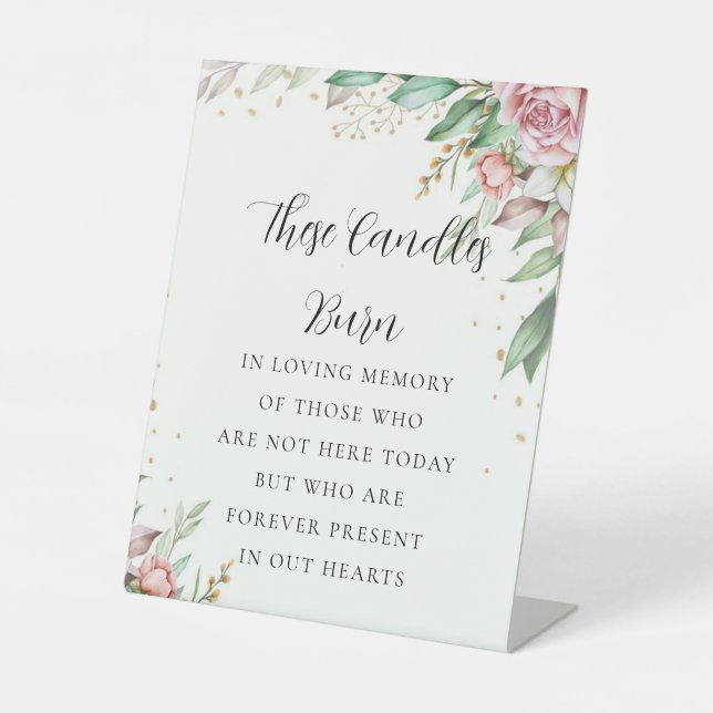 Minimal Botanical In Loving Memory Sign (Front)