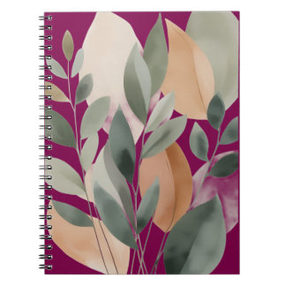 Minimal Botanical Leaf Pattern Notebook