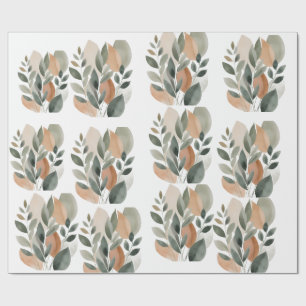 Minimal Botanical Leaf Pattern pillows Wrapping Paper