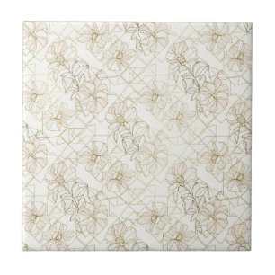 Minimal Botanical Line Art Pattern (2) Tile