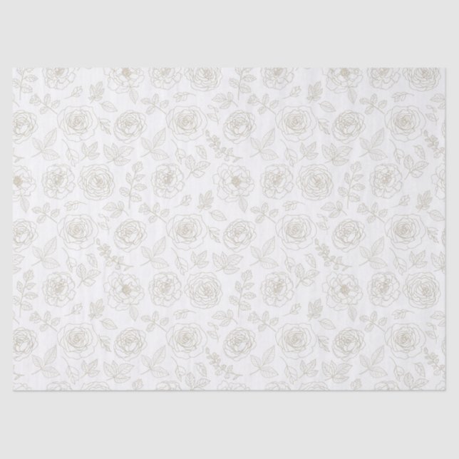 Minimal Botanical Line Art Pattern (4) Tissue Paper (Front)