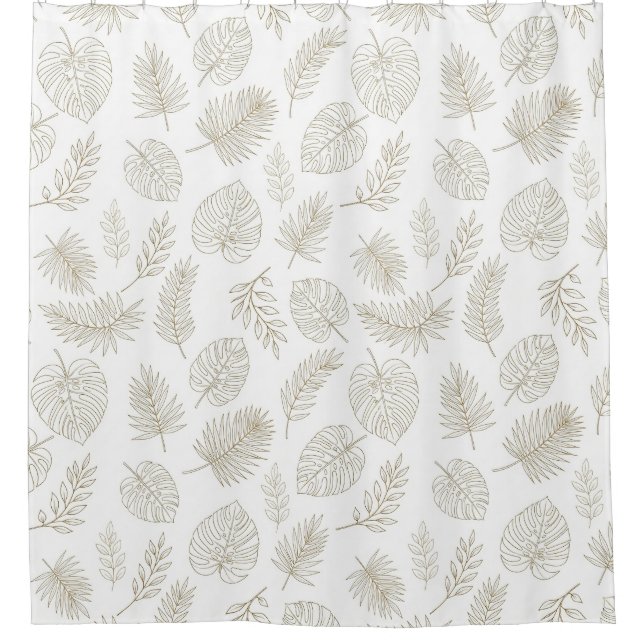 Minimal Botanical Line Art Pattern (6) Shower Curtain (Front)