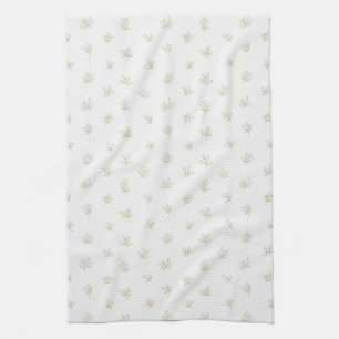 Minimal Botanical Line Art Pattern (7) Tea Towel