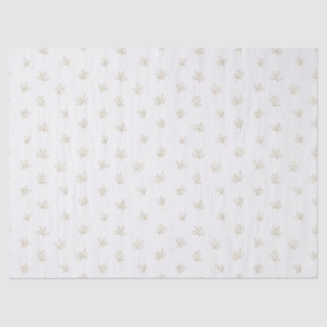 Minimal Botanical Line Art Pattern (7) Tissue Paper (Front)