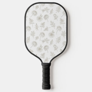 Minimal Botanical Line Art Pattern (8) Pickleball Paddle