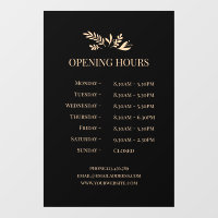 Minimal Botanical Logo Opening Hours 