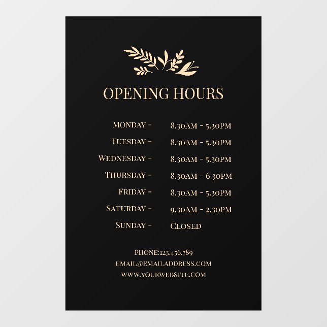 Minimal Botanical Logo Opening Hours  (Sheet)