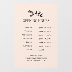 Minimal Botanical Logo Opening Hours 
