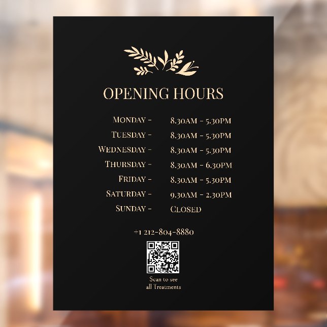 Minimal Botanical Logo Opening Hours QR Code (Sheet 2)