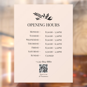 Minimal Botanical Logo Opening Hours QR Code