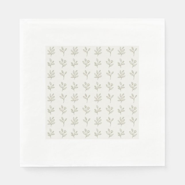 Minimal Botanical Luncheon Napkins (Front)