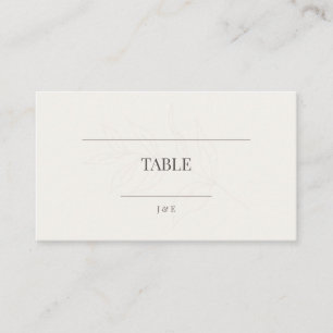 Minimal Botanical Place Card   Modern Warm White