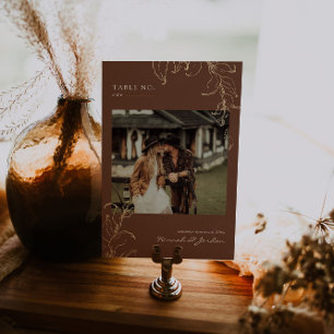 Minimal Botanical Terracotta   Table Number Card