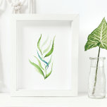 Minimal Botanical Watercolor Plant Wall Decor<br><div class="desc">Spruce up your home decor with this minimal botanical plant art in green and white. It was created using my original watercolor art. Charming when framed and hung on a gallery wall in your office, living room or bedroom. It goes perfectly with a beach house or garden motif. It also...</div>