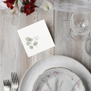 Minimal Botanical Wedding Drink Napkins
