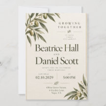 Minimal Botanical Wedding Invitation