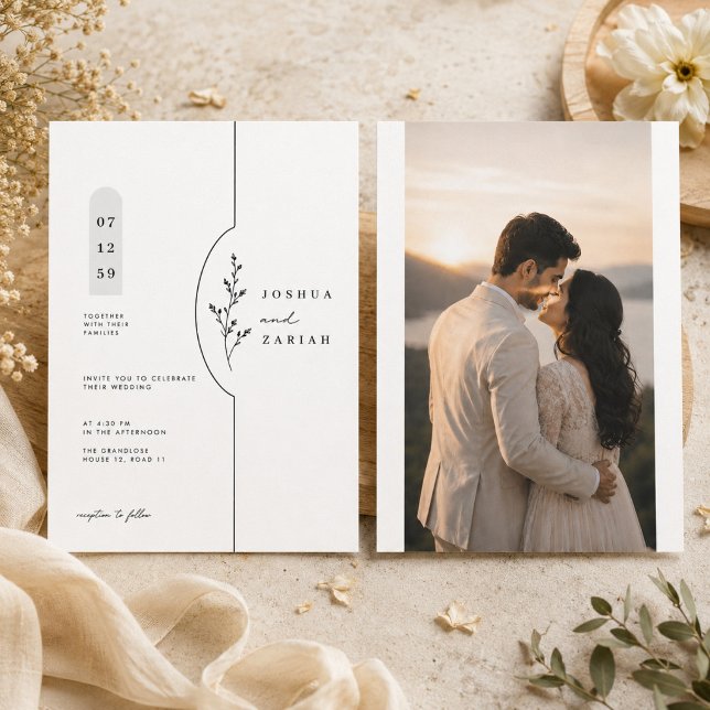 Minimal Botanical Wedding Invitation Suite. (Creator Uploaded)