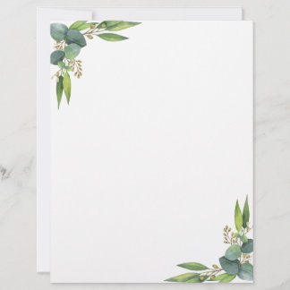 Minimal Botanical Writing Paper Custom Letterhead