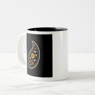 Minimal Boteh Paisley Two-Tone Coffee Mug