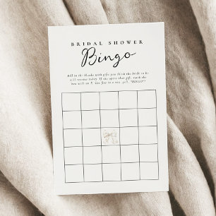 Minimal Bow Bridal Shower Gift Bingo Card