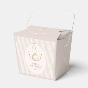 Minimal Boy Kawaii Bow Asian Dumpling Baby Shower  Favour Box