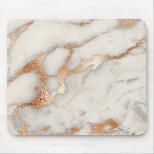 Minimal Branding Rose Gold Copper Marble Copper Mouse Pad