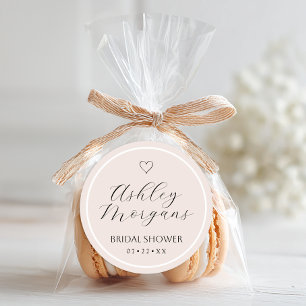 Minimal Bridal Shower Favor Sticker Blush Script