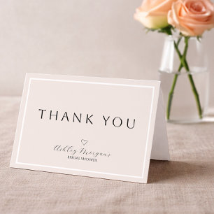 Minimal Bridal Shower Thank You Card   Modern Scri