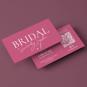 Minimal Bridal Wedding Stylist Elegant Pink Business Card