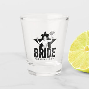 Minimal Bride Floral  Shot Glass