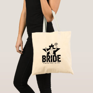Minimal Bride Floral  Tote Bag