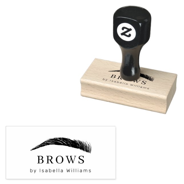 Minimal Brow Artist Logo Rubber Stamp (Stamped)