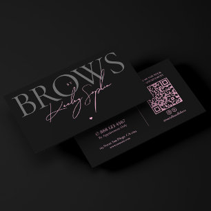Minimal Brows Artist Black Pink Aesthetic Business Card