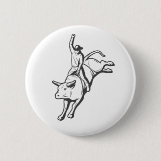 Minimal Bull Rider Line Art Western Pin