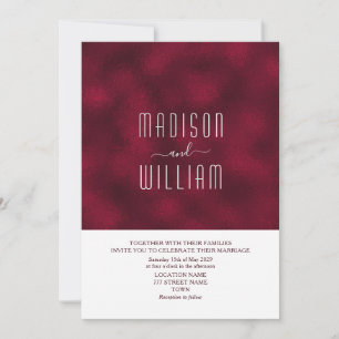 Minimal Burgundy Modern Wedding Invitation