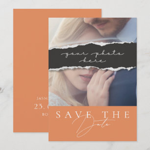 Minimal Burnt Orange Photo Save the Date