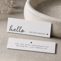 Minimal Business Cards | Simple Hello White Mini
